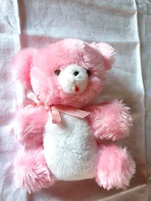 Doudou Peluche Ours ROSE Vintage"" Corps Dur ""HOCHET 20cm marque NOUNOURS... - Photo 1/3
