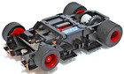 TYCO Mattel Magnum 440 X2 HO Slot Car Black Wide Pan RED Wheel Chassis 1999 NOS