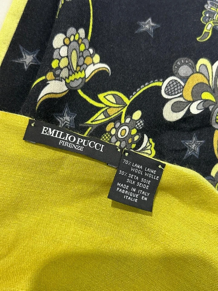 S14 Emilio Pucci шерсти / шелк прямоугольник многоцветный шарф сделано в Италии 68/12 в - Изображение 4 из 4