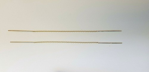 NEW Genuine Solid Yellow 9k 9ct Gold Thread Ladies Earrings 95 mm Stamped 375 - Picture 3 of 7
