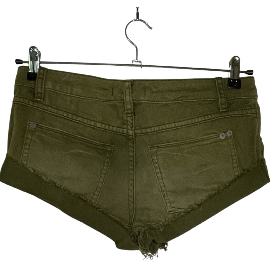 Free People Distressed Olive Booty Shorts size 26 Gem