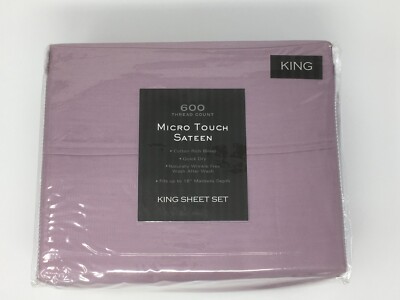 Micro Touch Sateen 600 Thread Count King Sheet Set - Lilac