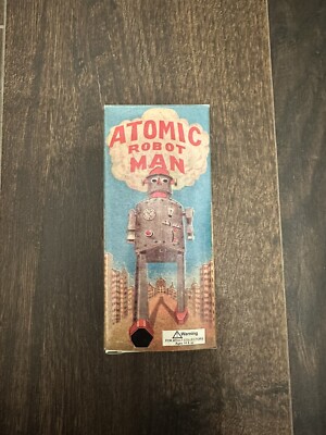 1997 Atomic Robot Man Schylling Collector Series Tin Wind-Up Vintage Toy CIB