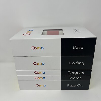 Osmo Educational Game Lot -Base, Coding, Numbers, Words, and Pizza Co. Complete