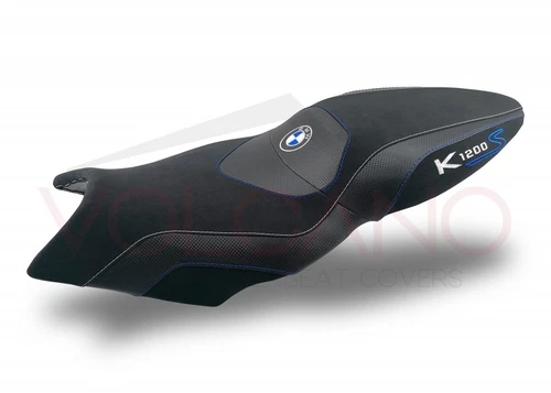 BMW K 1200s 04-08 / K 1300s 09-16 Volcano design Seat cover Anti Slip black & bl