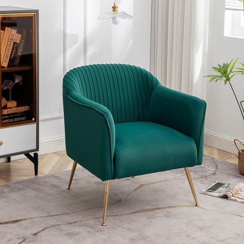 Contemporary Velvet Accent Chairs for Living Room, Bedroom and Green