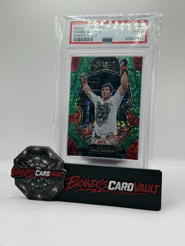 2023 Panini Select UFC Premier Level Chael Sonnen /5 Green Disco PSA 9