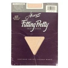 Hanes Fitting Pretty Silky Sheer Pantyhose Queen 1X Pink Control Top Sandalfoot