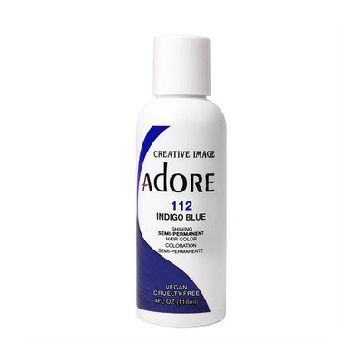 Adore Semi-Permanent Hair Dye 112 Indigo Blue Vegan Cruelty-Free, 4 oz (022603)