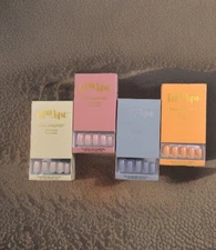 Red Aspen Press On Nails LOT OF 4 Medium Square Pop On Nail Dashes