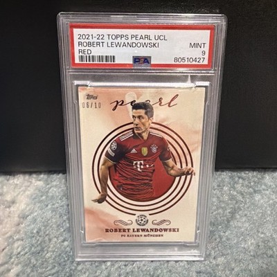 Robert Lewandowski Topps 2021-22 Pearl UCL Red 6/10 FC Bayern Munchen