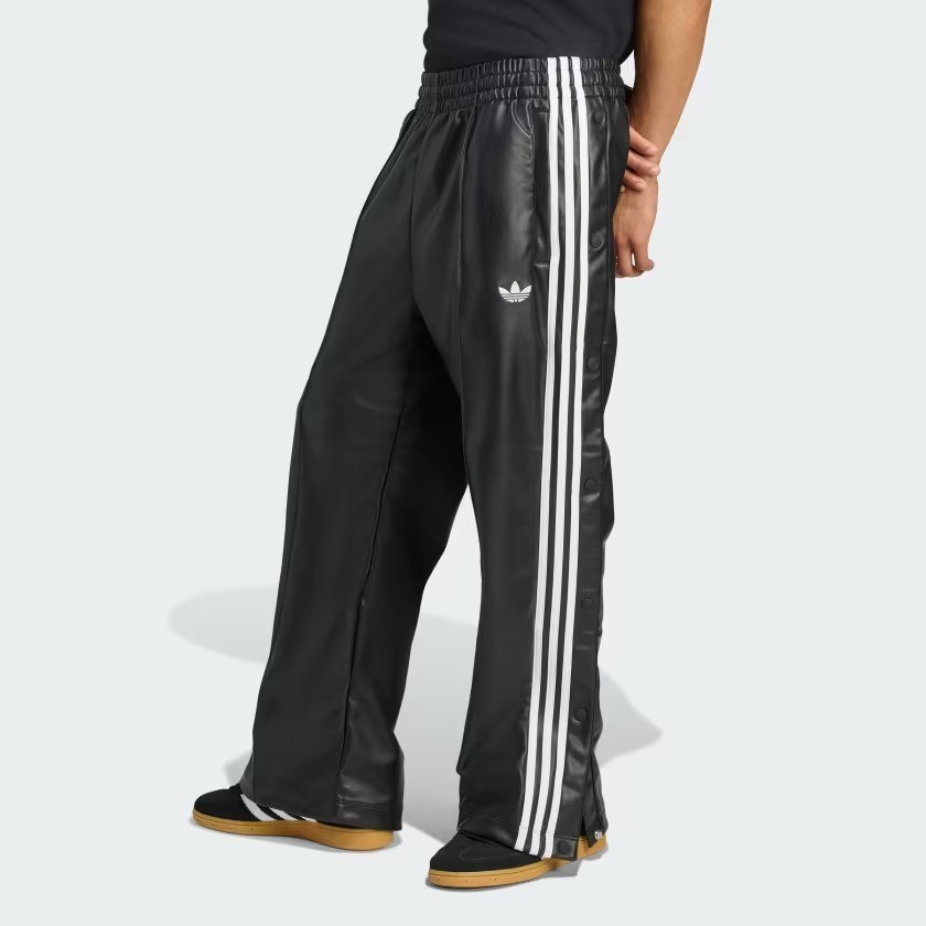 パンツ jeremy scott adidas bontages skirt pants adidas x Jeremy Scott Wide-Leg Faux Leather Pants Black