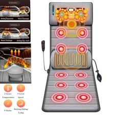 Full Body Electric Massage Mat w/Heat Vibration Massage Pad Cushion Back Massage