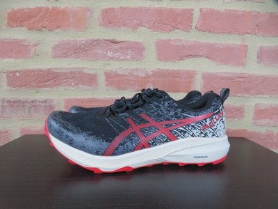 Asics Fuji Lite 2 Shoes Mens Size 7.5 Black Red Trail Running Sneakers 1011B209