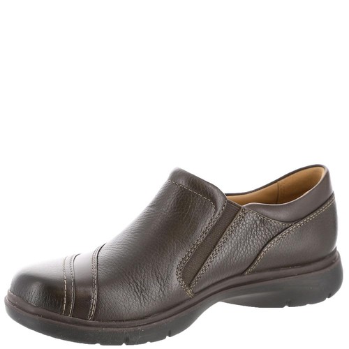 Mocassino donna Clarks Certina puro slip on, pelle marrone scuro, misura 9,5 largo - Foto 5 di 7