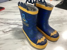 Batman Rain Boots Kids Youth Size 9 To 10 Blue Yellow Western Chief