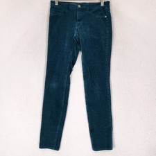 Pilcro Pants Womens 28 Teal Green Serif Corduroy Skinny Low Rise Anthropologie