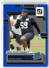 2022 DONRUSS #354 KENYON GREEN BLUE PRESS PROOF HOUSTON TEXANS