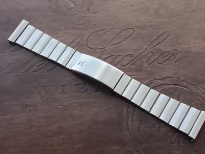 Edox 21,6mm ( 22mm ) Vintage Stahl Band für Taucher oder Chronographen