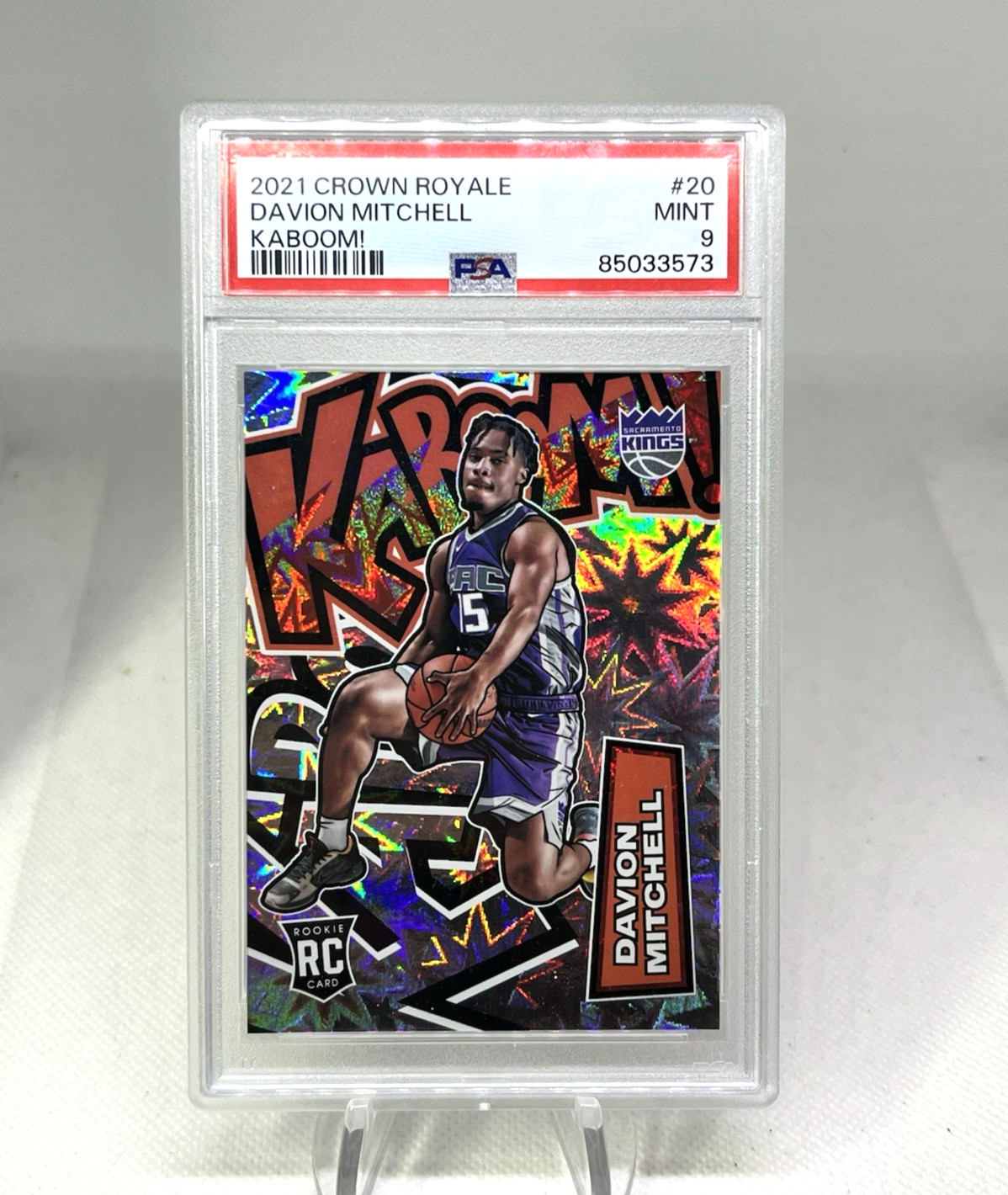 Davion Mitchell 2021 Panini Crown Royale Kaboom! #20 PSA 9 Rookie RC