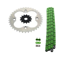 1987-1992 Honda TRX250X 250X Green Non O Ring Chain & Sprocket Silver 13/38 86L