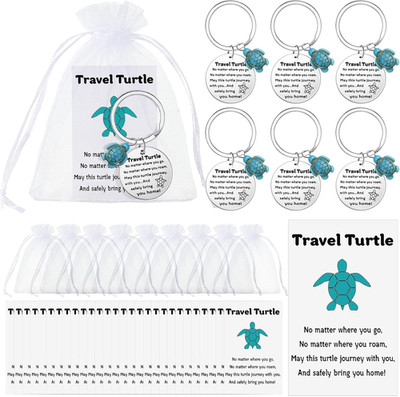 Sureio 20 Sets Travel Turtle Keychain Inspirational Turtle Wherever You May Wand