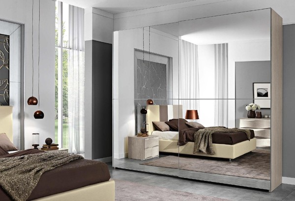 Kleiderschrank SchwebetüRen SchräNke Holz Schrank Schlafzimmer Garderobe MöBel-image