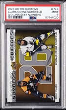 2023 UPPER DECK TIM HORTONS #LN-9 EMILY CLARK/KENDALL COYNE SCHOFIELD PSA 9