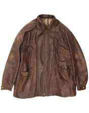 Vintage Mens Leather Jacket UK 44 2XL Brown AT20