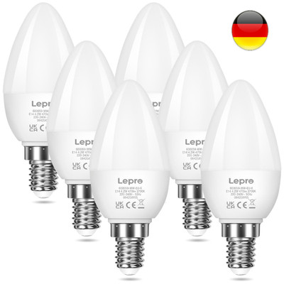 Lepro E14 LED Warmweiss 6er Pack 470 Lumen 270