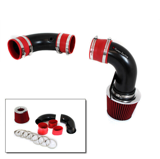 BCP Matte Black/Red 96-05 Sonoma/Hombre/Bravada 4.3 V6 Cold Air Intake +Filter