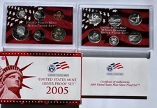 2005 U.S. Mint Silver Proof Set w/ Red Box & COA (OGP)