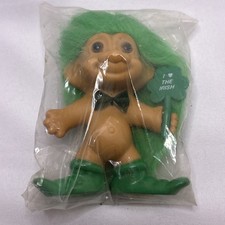 Vintage RUSS Troll Doll I LOVE THE IRISH St Patrick's Day Green Bowtie 3"