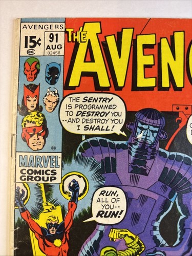 The Avengers: # 91 VG/FN  The Sentry, Tin Man, Goliath  Marvel Comics 1971 - Picture 2 of 7