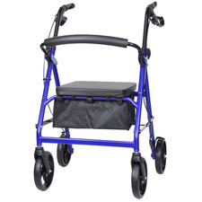 4 Wheel Walker Folding Rollator with Padded Seat, Locking Brakes, 4 Wheel Walker