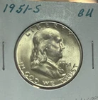 1951 S Franklin Half Dollar BU Full Bell Line, Lustrous, Unc Silver 90%