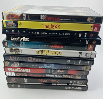 #ad #ad 12 Awesome Movies DVD Lot Jaws Heat GoodFellas Mean Streets Jerk Leon Wargames $8.99