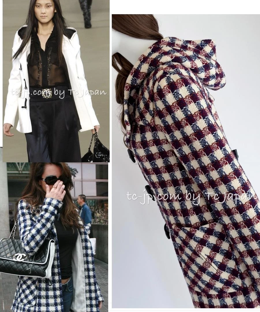 Cappotto Borsone Lana Cappuccio Rosso Panna Chanel 920.000