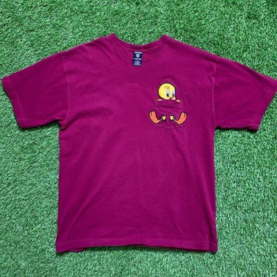 Warner Bros. Tweety Looney Tunes Purple Cotton T-Shirt Men M 1997