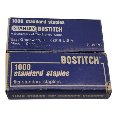 Bostitch 7-182PS Standard Staples 2 Pack 1000 Count Each One Partial Box