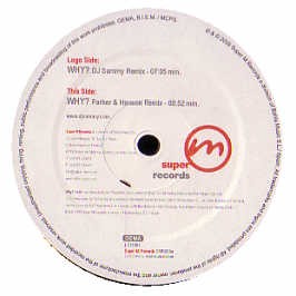 DJ Sammy - WHY - Spanish 12'' Vinyl - 2005 - Super Records 9