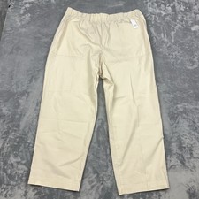 Gap Utility Pants Womens Sz XL Cream High Rise Pull On Relaxed Lightweight NWT