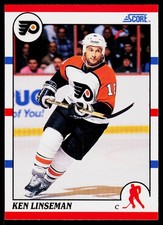 Ken Linseman, 1990-91 Score American, #380, Philadelphia Flyers,