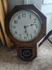 Beautiful Antique Seth Thomas Wall Mounted School House Clock -Excellent Clock