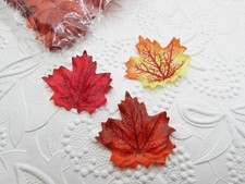 50pc Mini 1.5" Artificial Maple Leaves- Fall Autumn Thanksgiving Decor  Crafts