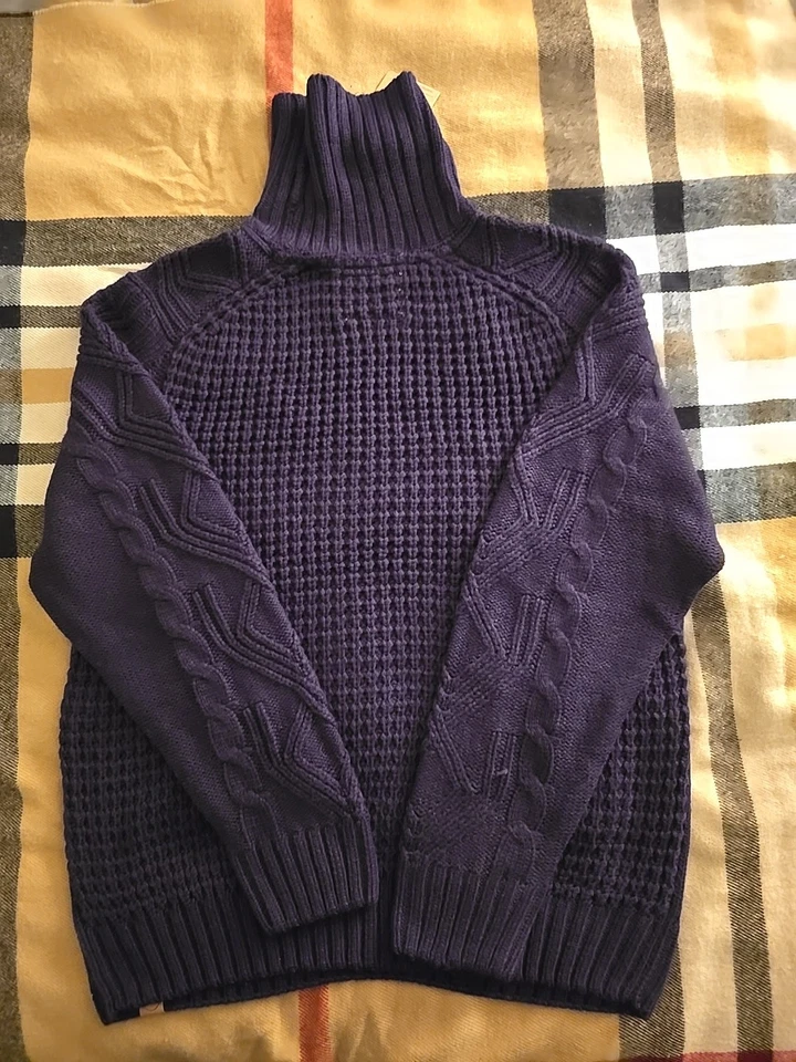 Man Original 防水复古电缆针织高领毛衣尺寸 XXL — 第 3/4 张图片