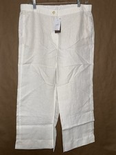 J.Jill Women's Easy Linen Wide Leg Pants White Medium Petite