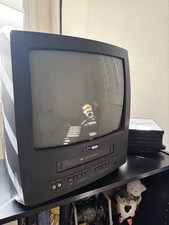 Emerson 13" CRT TV VCR VHS Combo EWC1302 Retro Gaming Tested Working