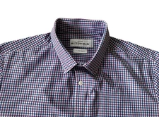Mizzen + Main Mens XL Leeward Trim Fit Performance Button Up Shirt Gingham Plaid