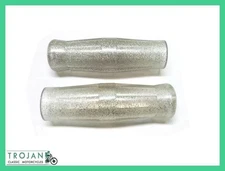 HAND GRIPS, 1" HANDLE BAR, COKE BOTTLE, SILVER METAL FLAKE (PAIR) CUSTOM CHOPPER